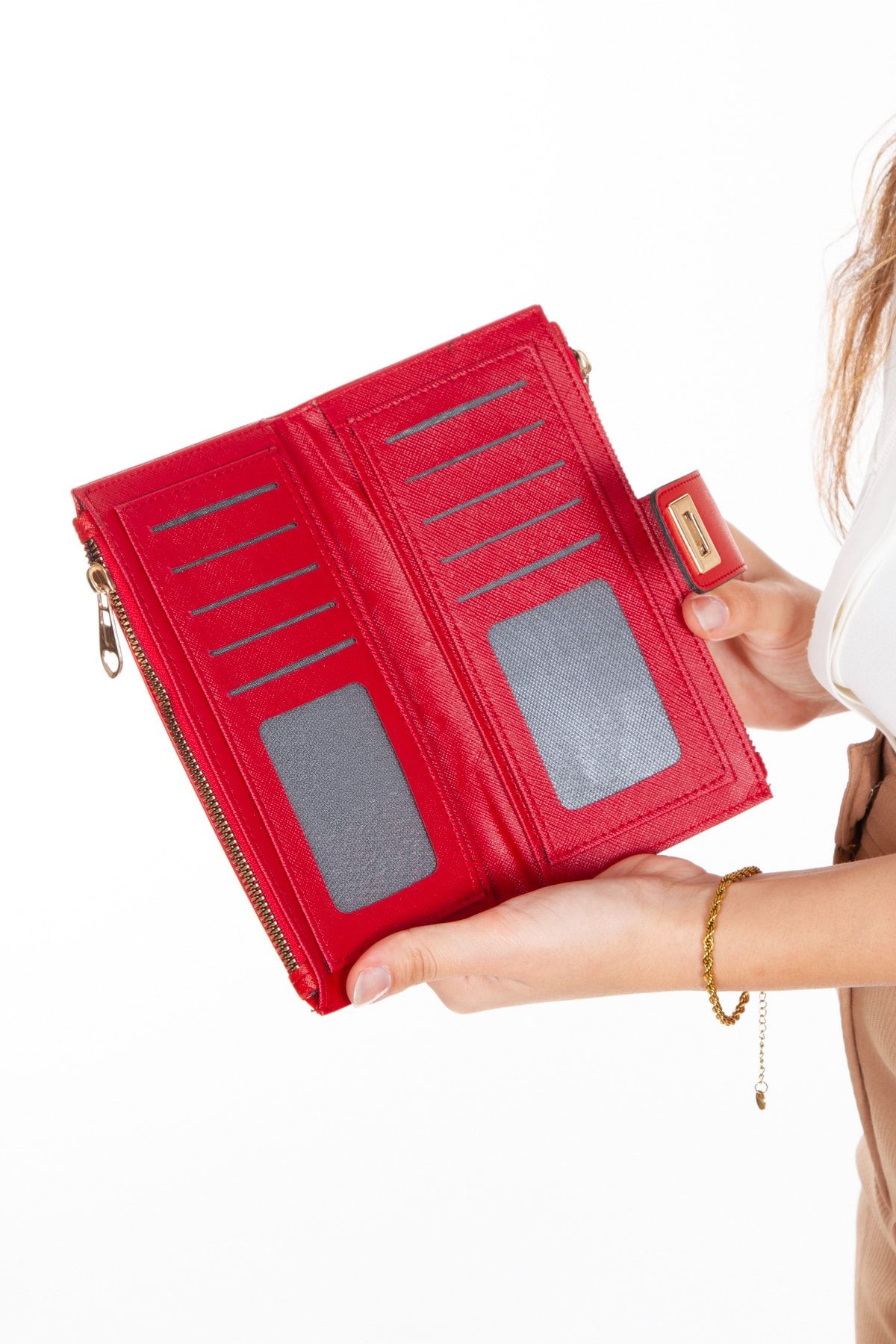 LOOP DESIGN-Wallet with Phone, Paper and Coin Compartments, Portfolio Wallet with Card Holder Wrist Strap 5
