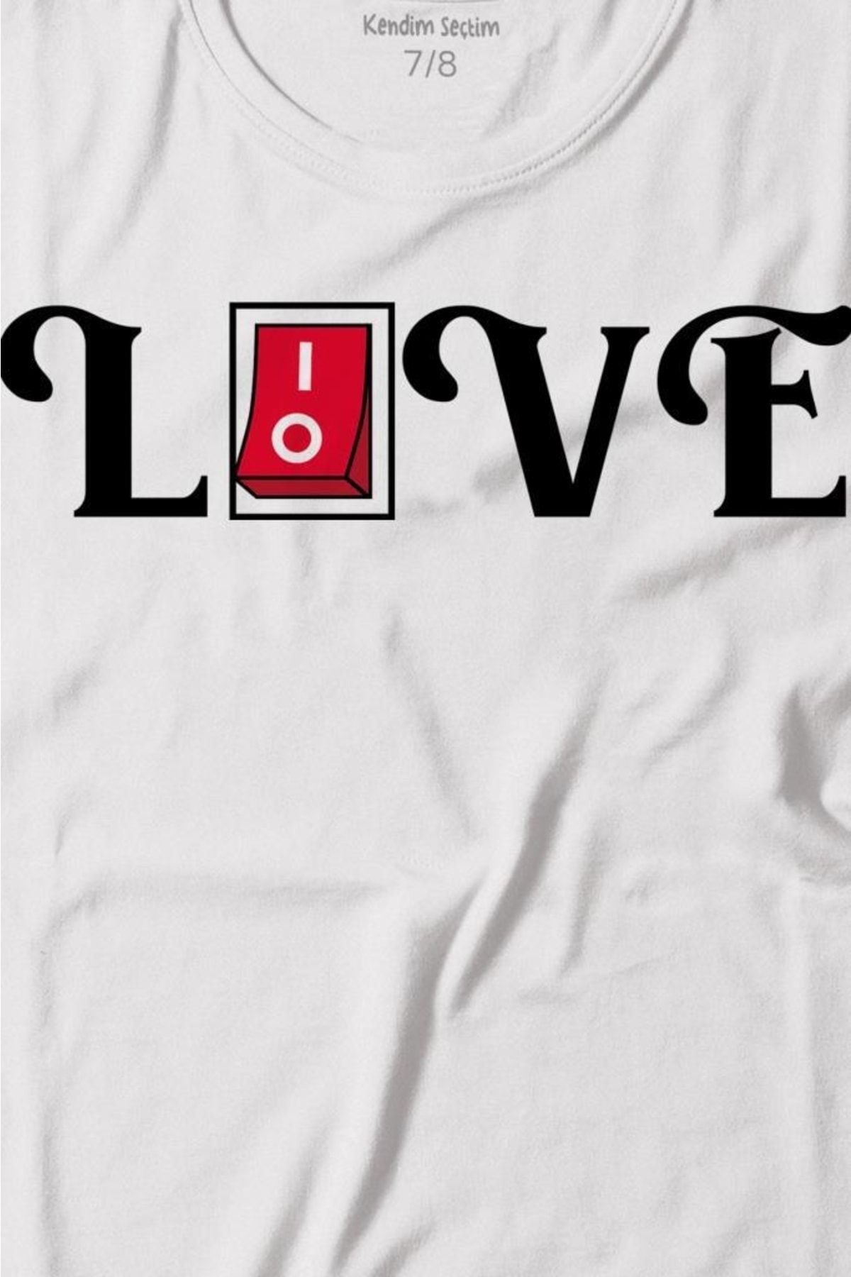 Kendim Se tim Love Live Typography Outline Printed T Shirt Kids T
