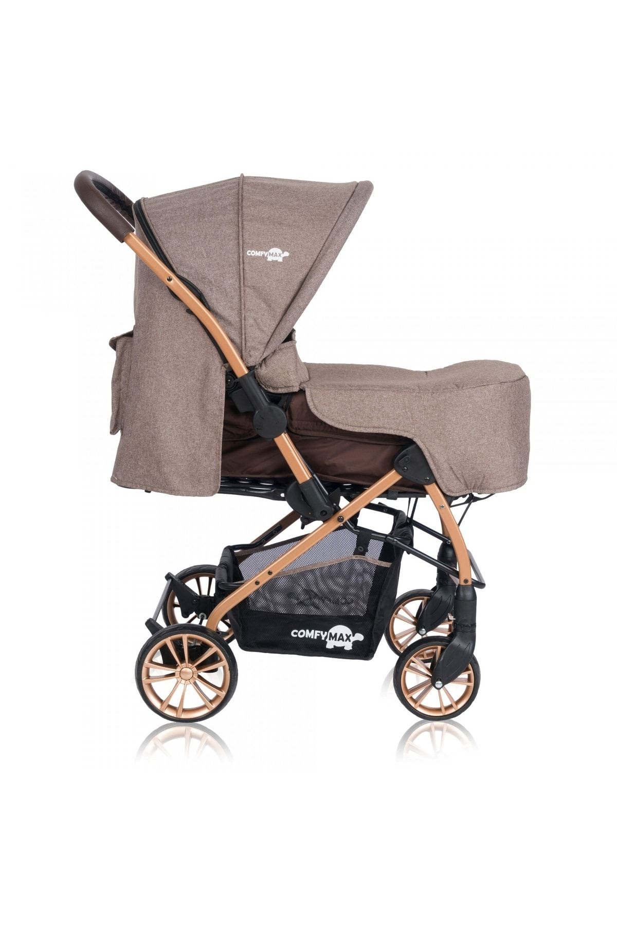 Comfymax Çift Yönlü Lüks Bebek Arabası Wood Brown SN8564