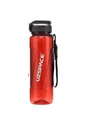 Uzspace 1000ml Pipetli Ölçü Skalalı Şeffaf Gövde Tritan Su Matarası