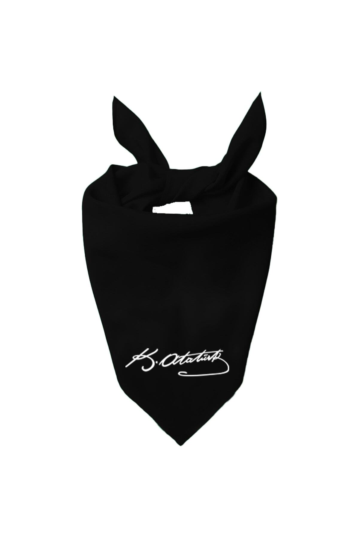 Tasarım Trend Ayyıldız Ve K.atatürk Imzalı Tasarım Tek Renk Fular