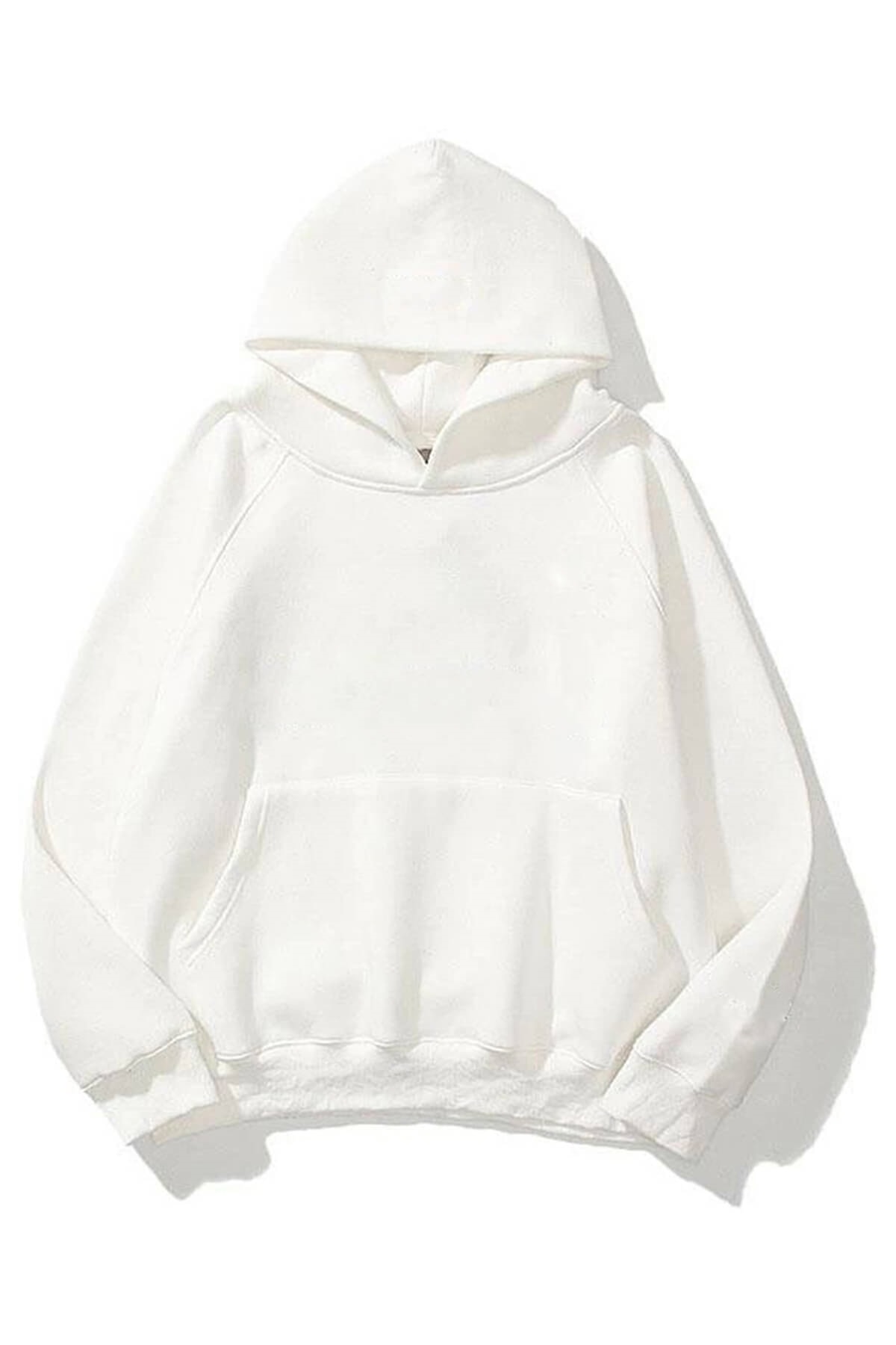 Trendiz Unisex Beyaz Basic Sweatshirt