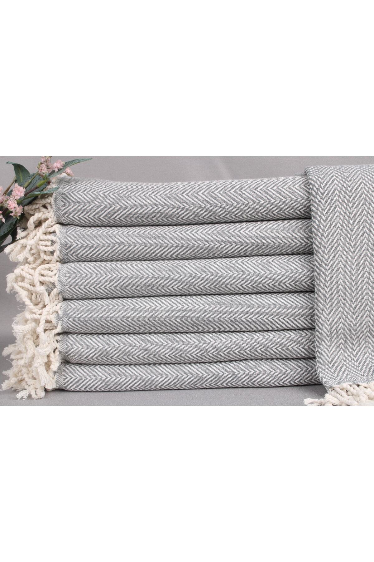 Peshtemal Dark Gray Beach Peshtemal 100x180 Cm Cotton Peshtemal