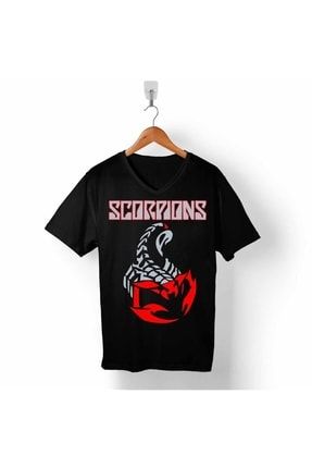 Scorpıons Buen Metal Rock Akrep Burcu V Yaka T-Shirt T05S1841