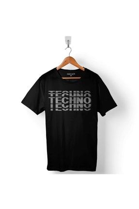 Techno Tekno Musıc Hard Müzik Logo Erkek Tişört T01S2987