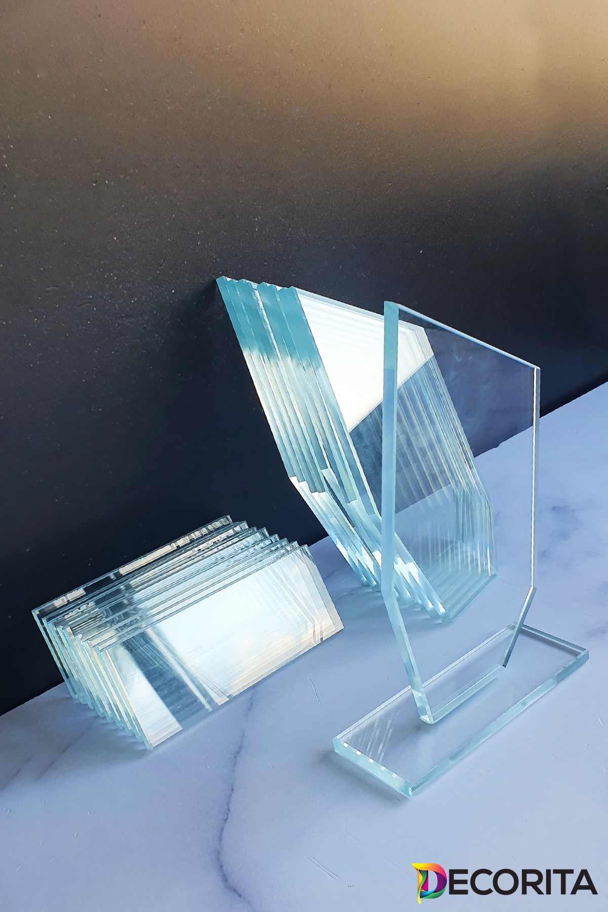 Plaque | Crystal Glass Plaque | Figure-2 | Unprinted | Set of 10