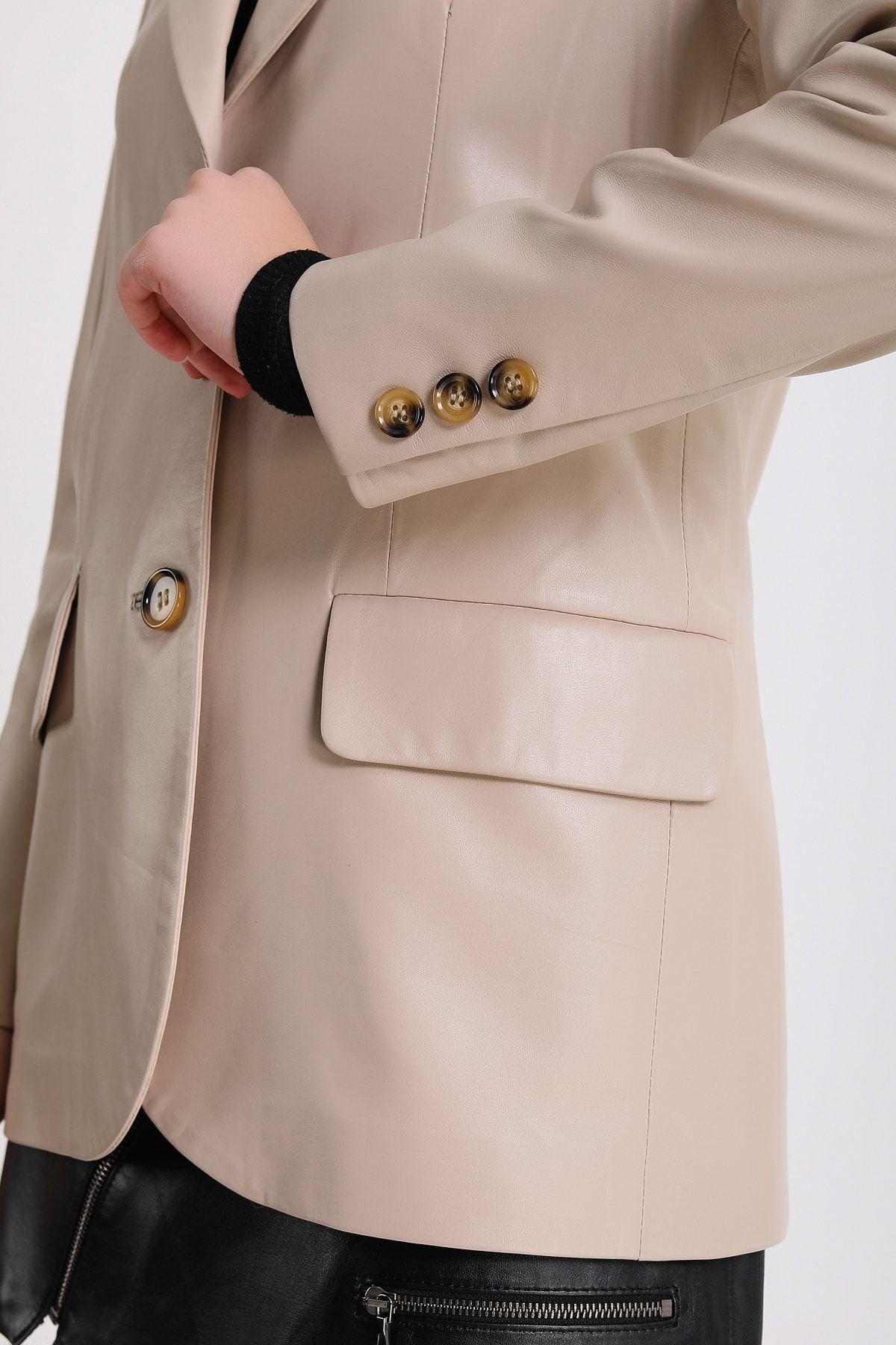 Leather Club-Cream Blazer Leather Jacket 6