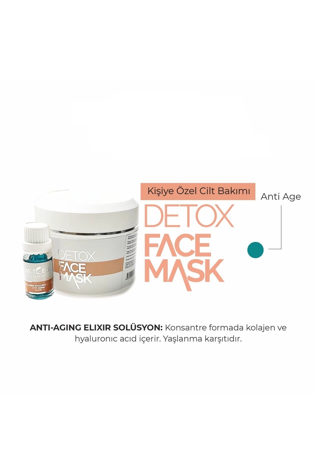AVE TOUCH Detox Face Mask & Antı-agıng Elixir Solüsyon - Yaşlanma Karşıtı Yüz Bakım Maskesi