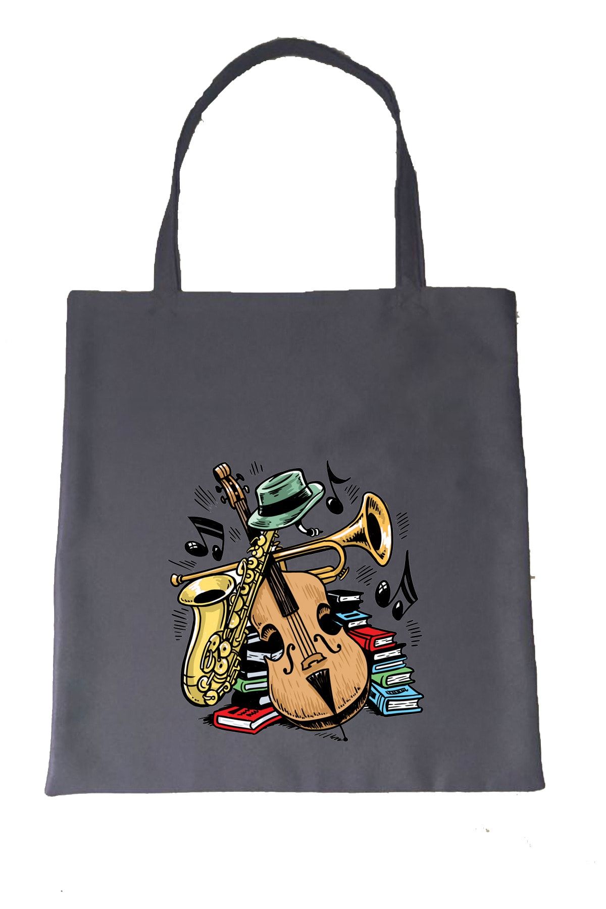Raf Coll-Canvas Fabric Tote Bag Musical Instruments Digital Printed 40cm *45cm 1