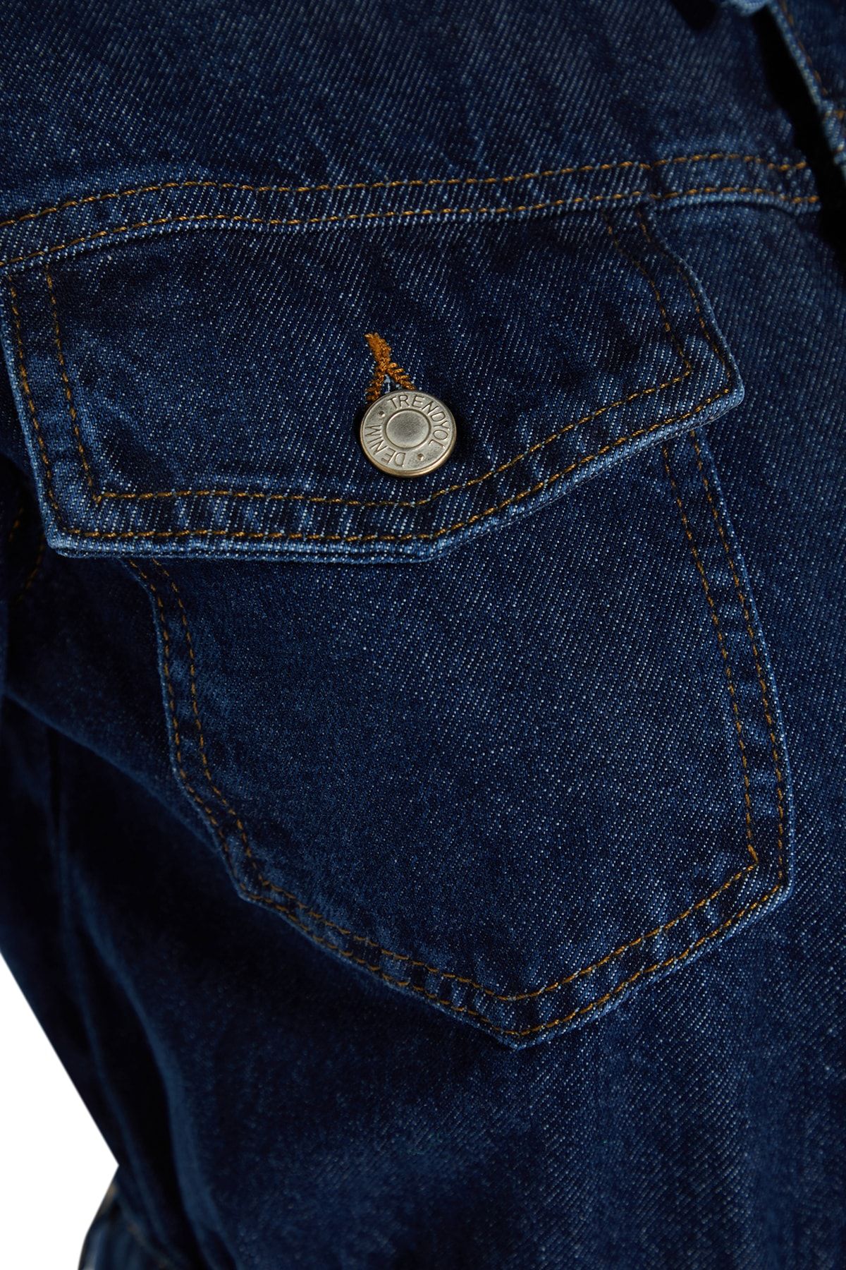 Kolekcia Trendyol-Detail modrého vrecka Mini džínsové košeľové šaty Twoaw23El00643 7