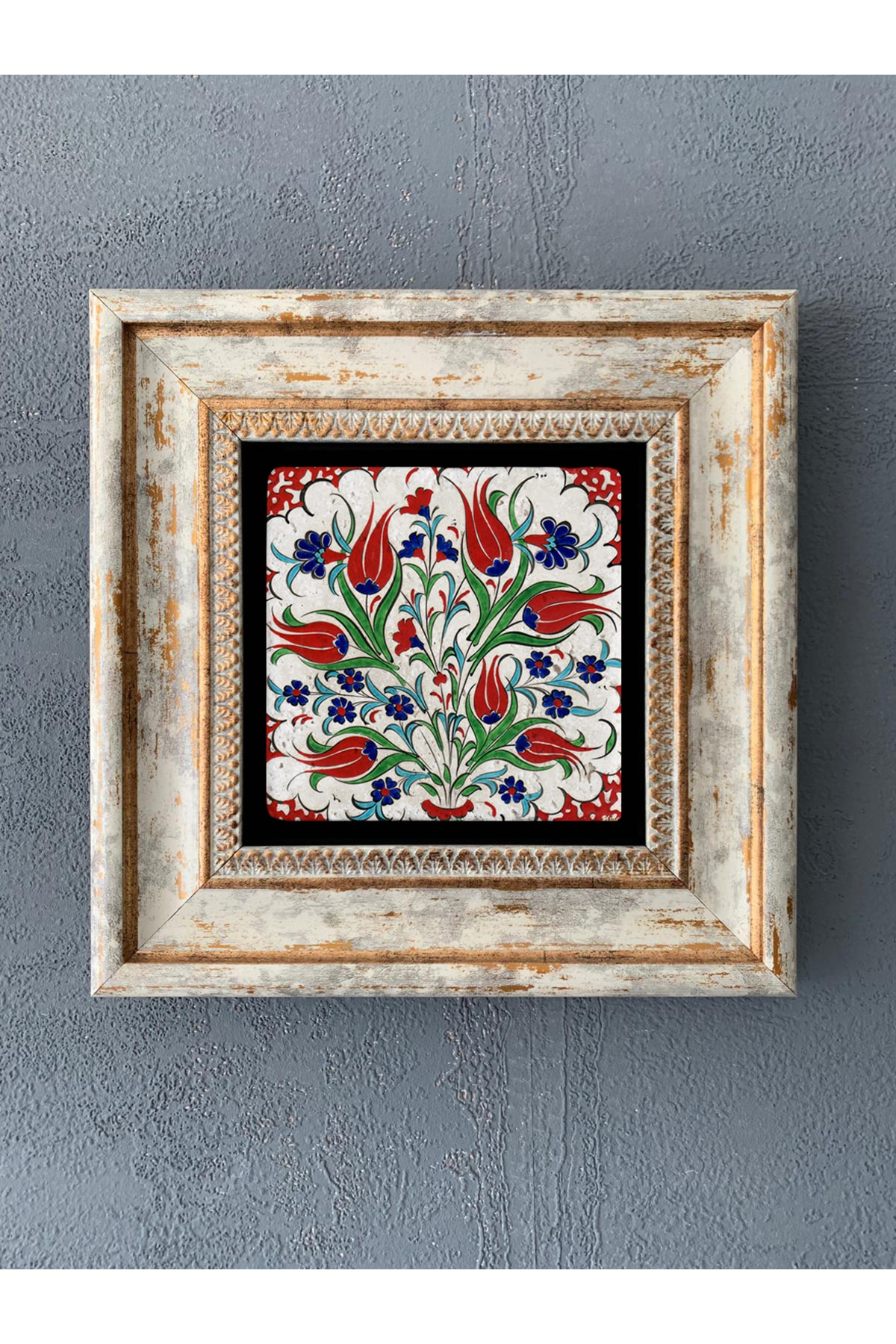 Framed Stone Wall Decor Tile Pattern 20 X 20 cm