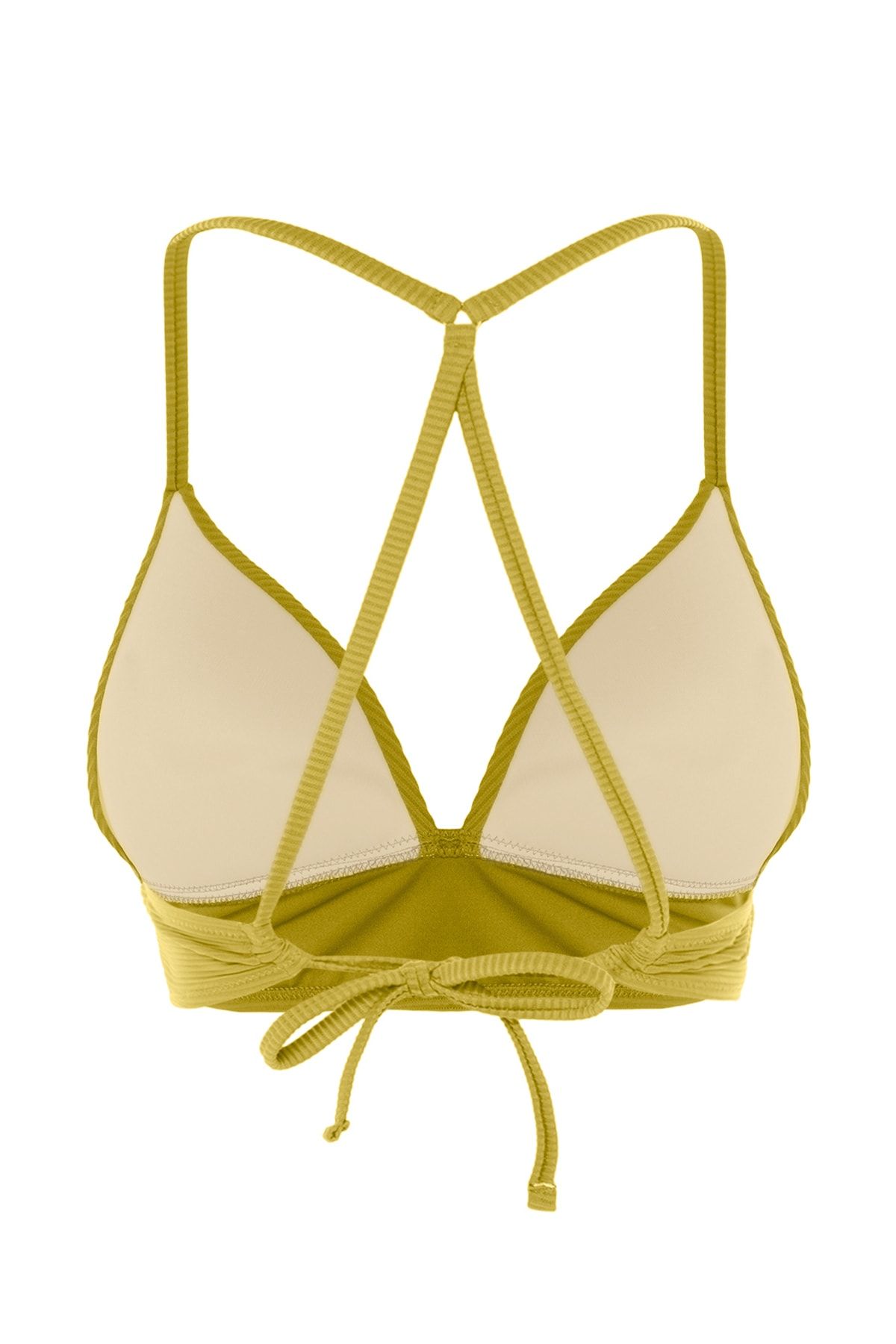 Trendyol Collection-Green Triangle Push Up Textured Bikini Top TBESS21BU0010 7