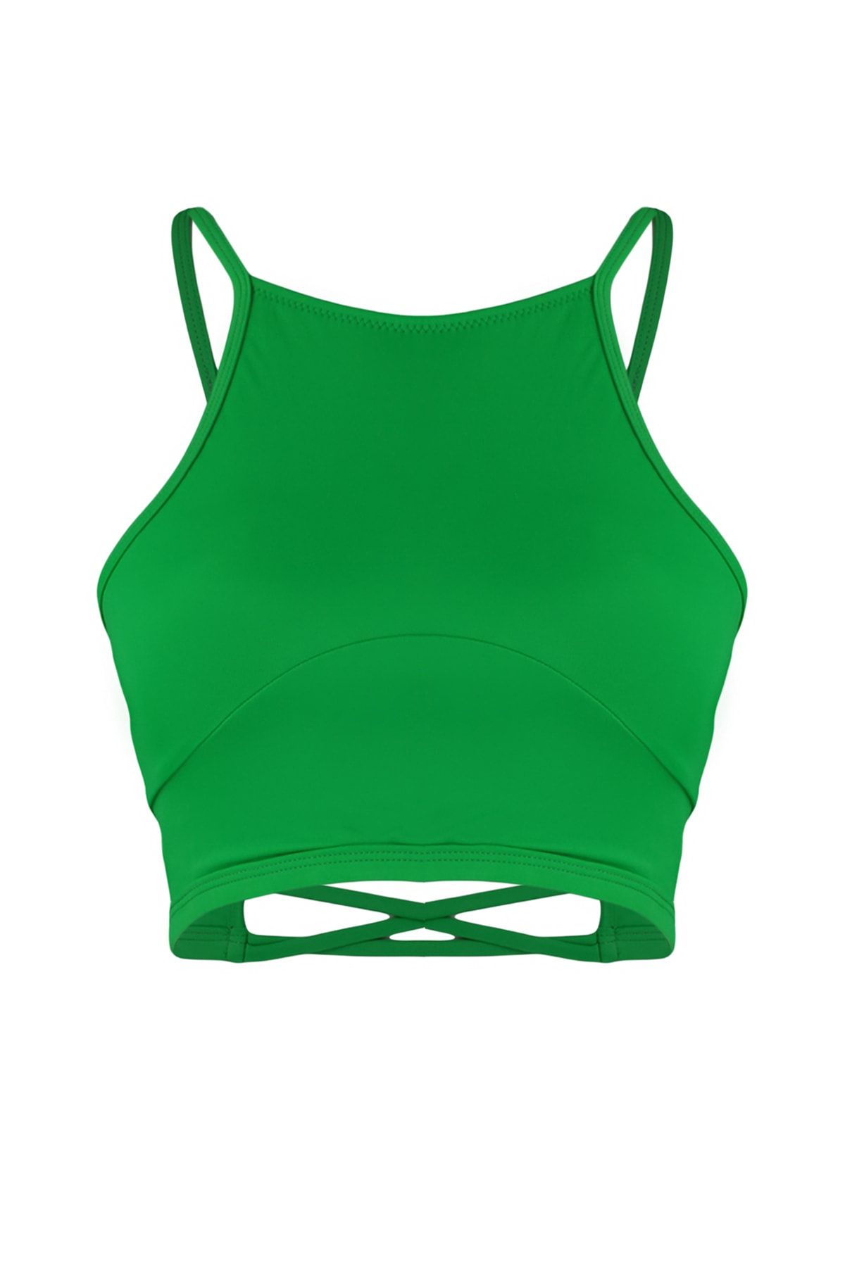 Trendyol Collection Water Green Medium Support/Shaping Halter Neck