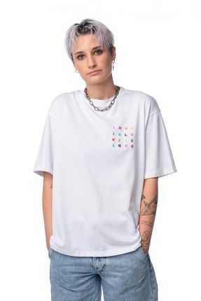 Love Is Love Kare Pride T-shirt Lgbtq+ Beyaz TS-03