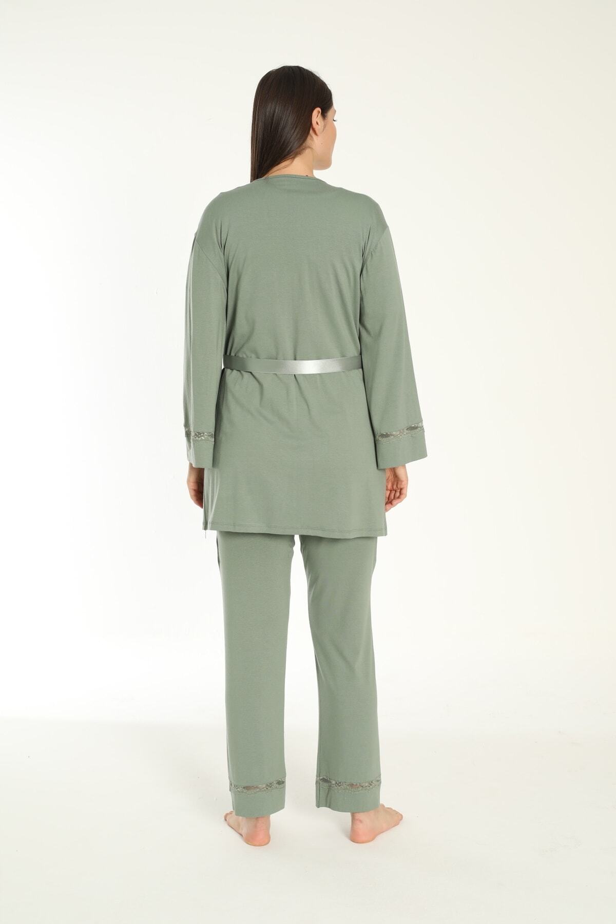 Miss Dünya Lissa Yeşil Sabahlıklı Hamile Ve Lohusa Pijama Takımı fotoğrafı 2 (önizleme)