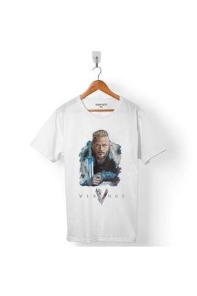 Vıkıngs Ragnar Lothbrok Logo Skull Head Vikingler Erkek T-shirt T01B2862