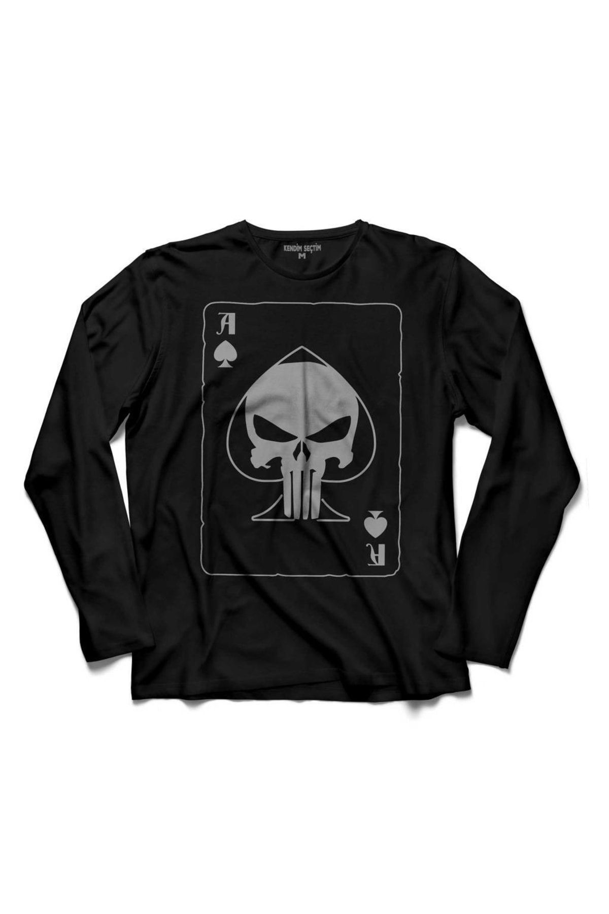 Kendim Seçtim Tricou Cu Mânecă Lungă Punisher Skull Trophy As 52 Punisher Pentru Bărbați Masculin - L