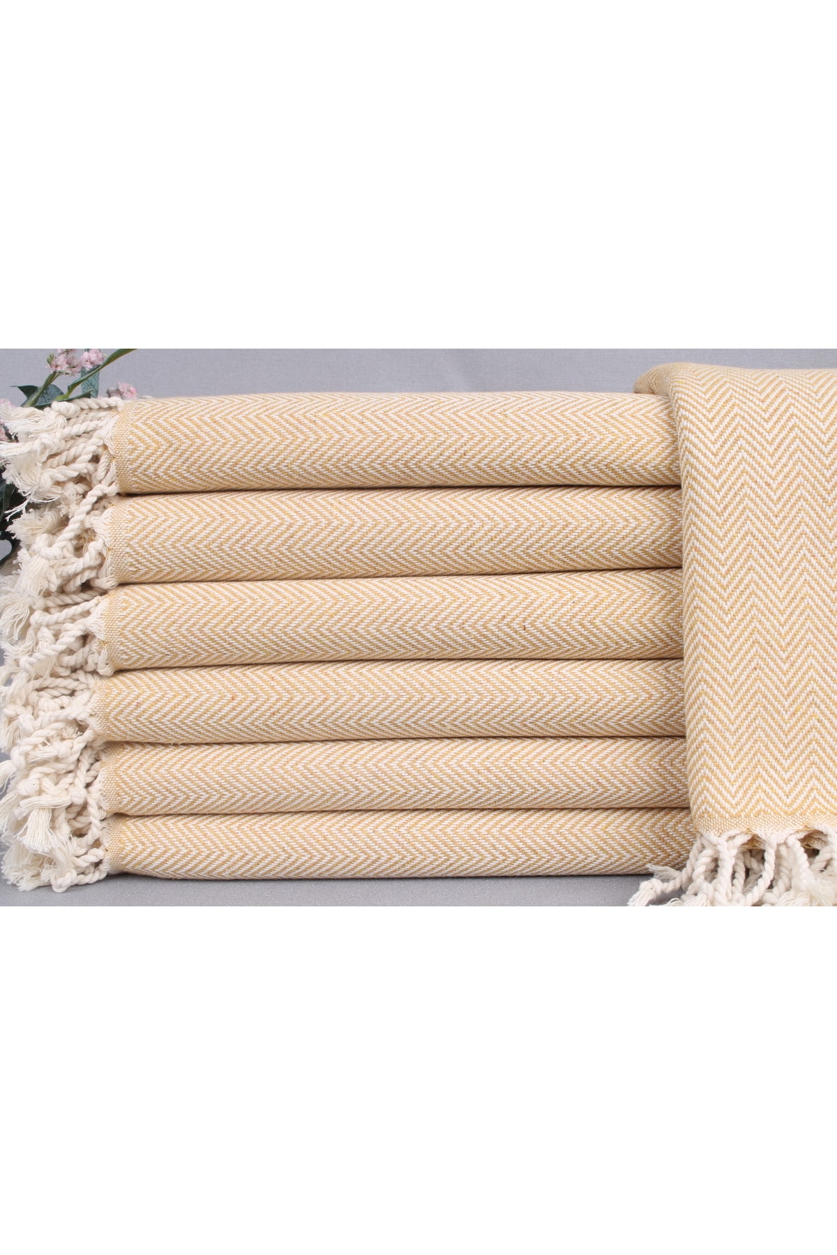 Peshtemal Mustard 100x180 Cm Cotton Peshtemal