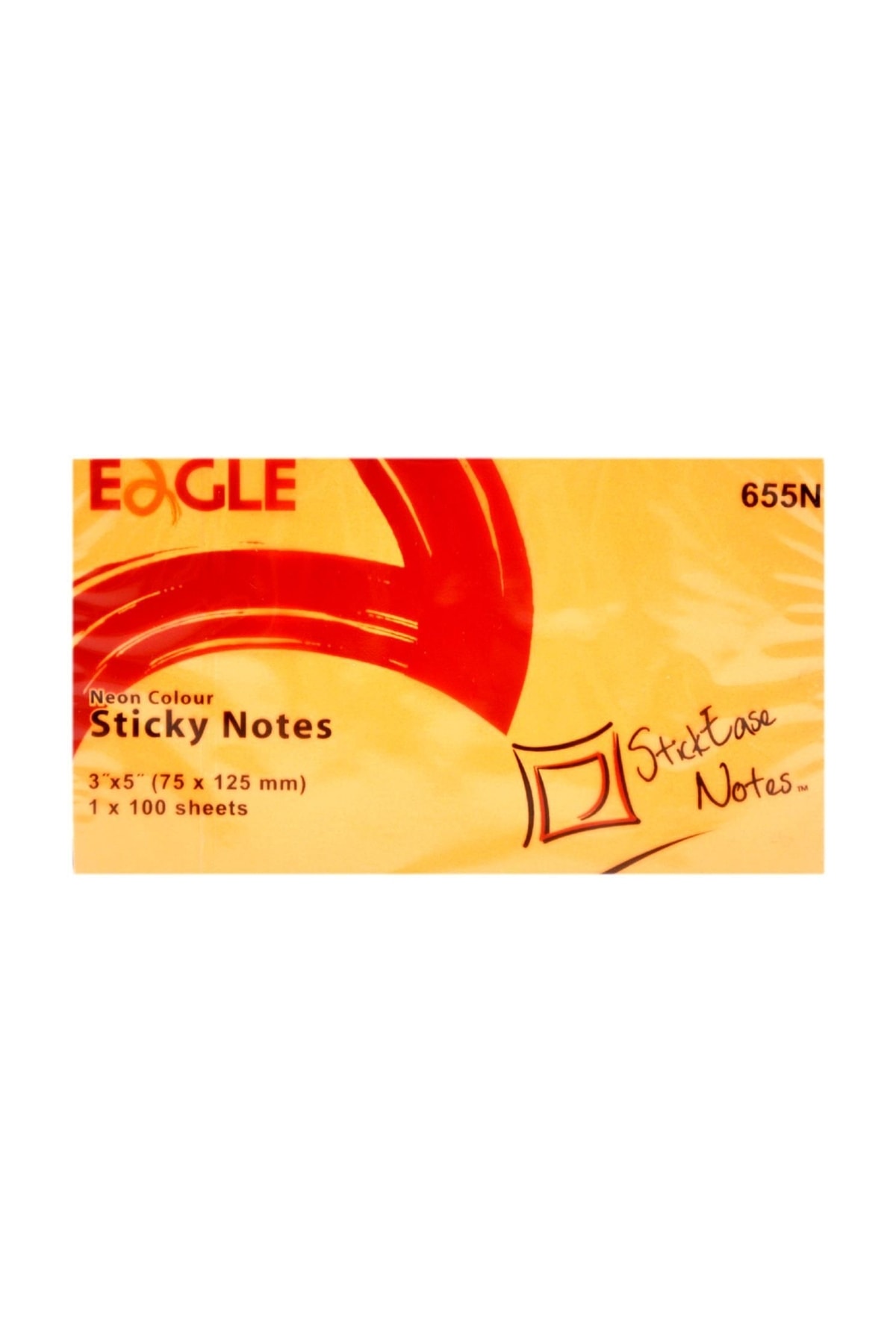 Eagle 75x125 Mm Neon Renk Yapışkanlı Not Kağıdı 100 Yaprak (655n) Turuncu