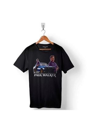 Erkek Siyah Paul Walker Tişört T01S2554