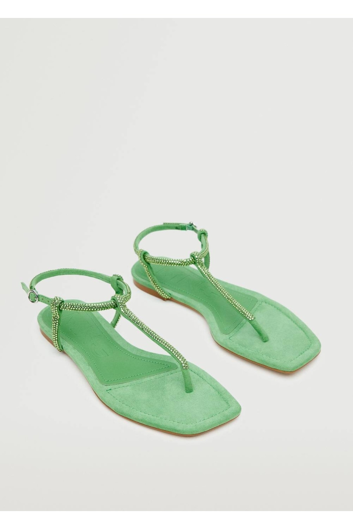 صندل زنانه سبز MANGO | 37000815 اورجینال - تصویر 4