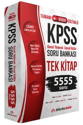 Kpss Genel Yetenek Genel Kültür 5555 Soru Bankası Tek Kitap Akademi 9786257585255