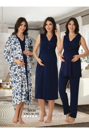 Kadın Lacivert Lohusa 4 Lü Set FF-8036