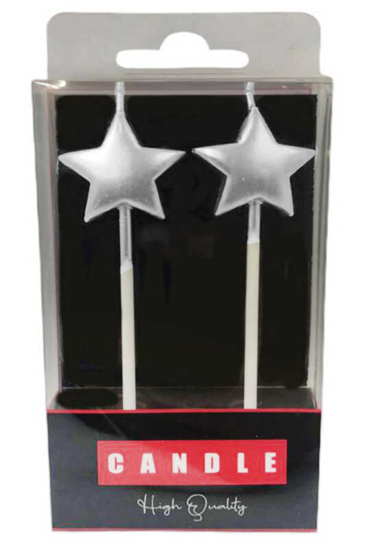 Acar Süs Mum Yıldız Gümüş 2 Adet