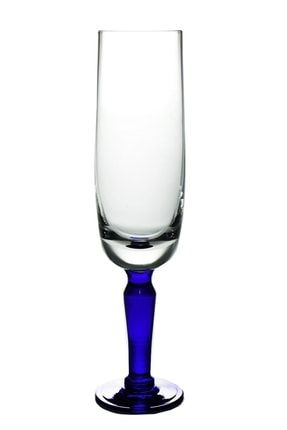 El Imalatı Kristal Lacivert Ayaklı Şampanya Kadehi 1 Adet 20222 INT-PASABAHCE6568
