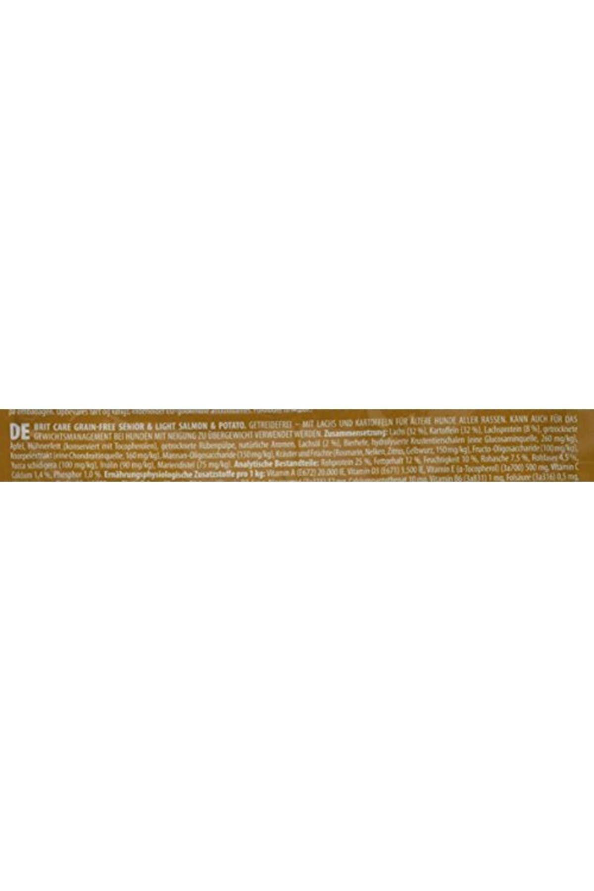 Brit Care Light Kuru Köpek Maması, Somon Ve Patatesli, Tahılsız, Yaşlı Köpek, Diyet, 3 Kg GN10088