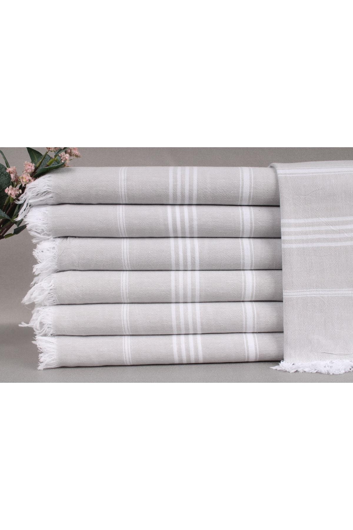 Peshtemal Light Grey Bath Peshtemal 90x170 Cm Cotton Peshtemal