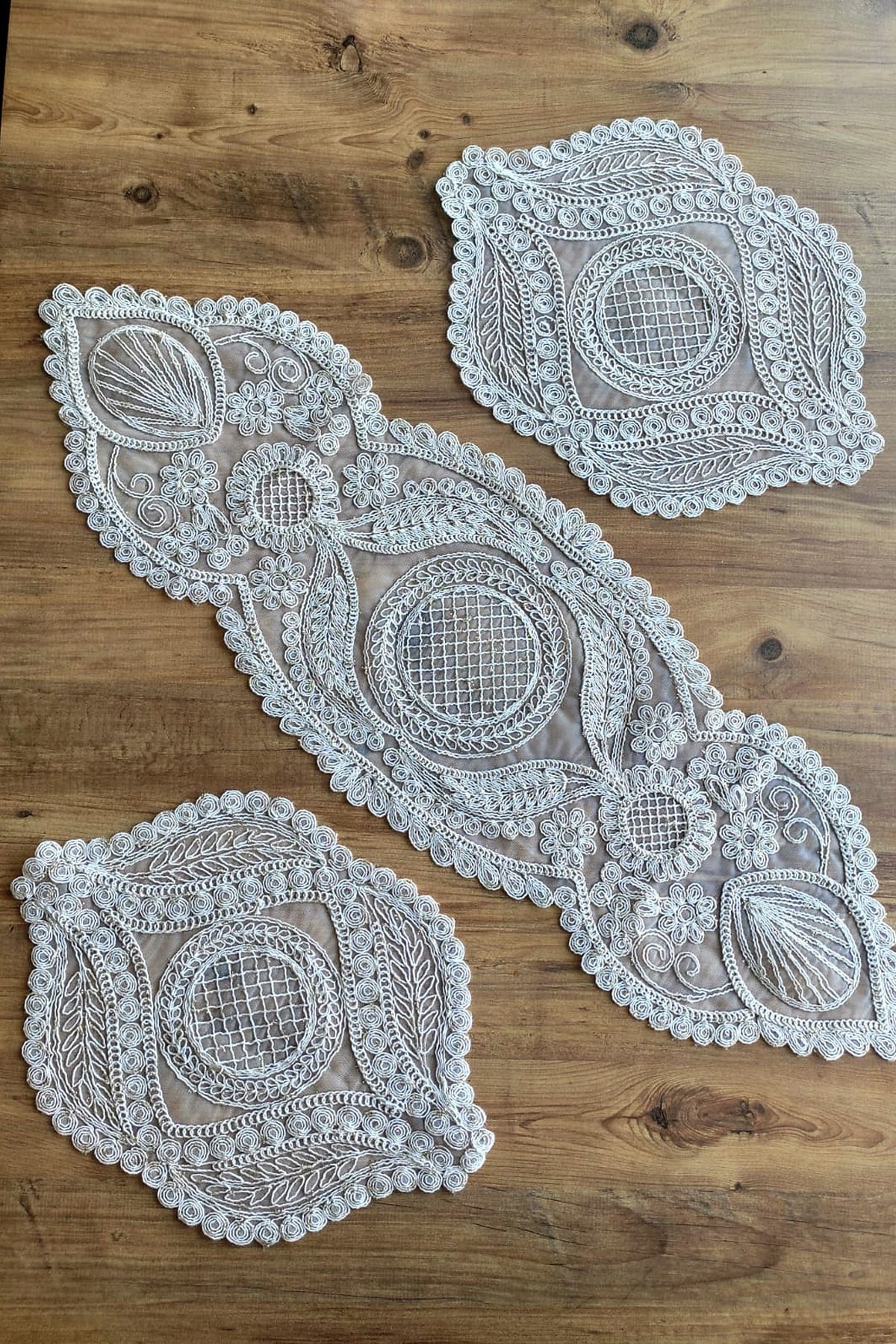 Çt Çeyizci Tekstil Living Room Set, Bedroom 3 Piece Coffee Table Cloth, Table Cloth 3 Piece Room Set - Gold Glitter