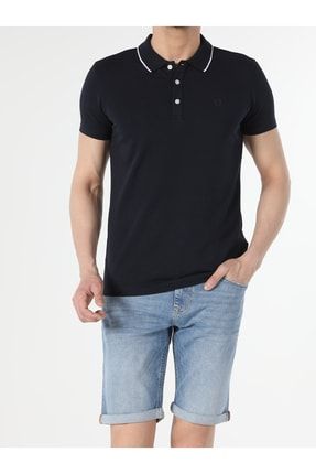 Slim Fit Polo Yaka Erkek Lacivert Polo Kısa Kol .CL1048677_Q1.V1_NAV