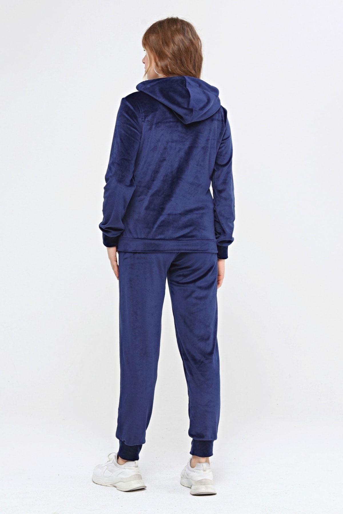 Navy blue velour cheap tracksuit