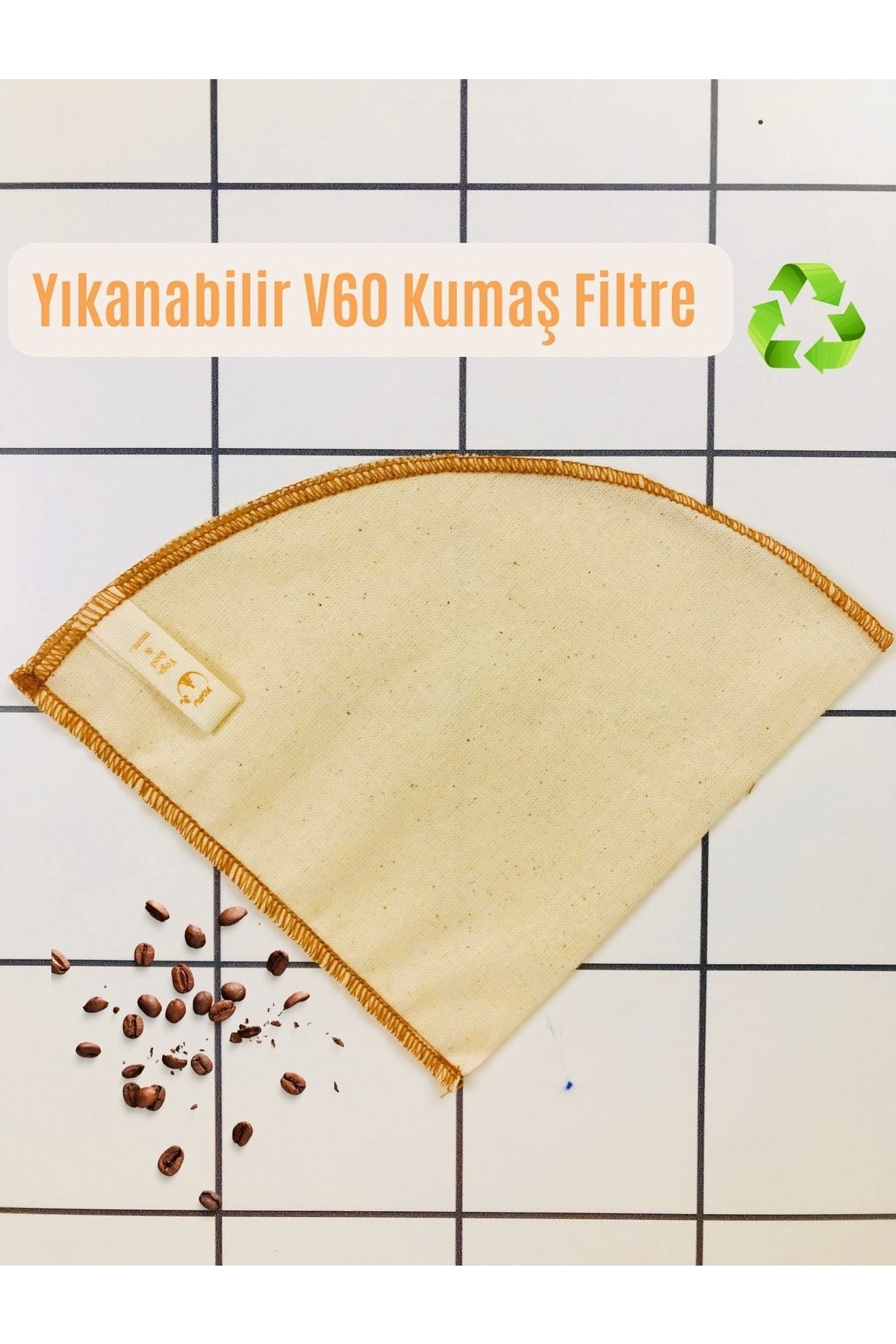 YOFU V60 Kumaş Kahve Filtresi Yıkanabilir Kahve Filtresi-%100 Ham Pamuk- Yıkanabilir - Organik