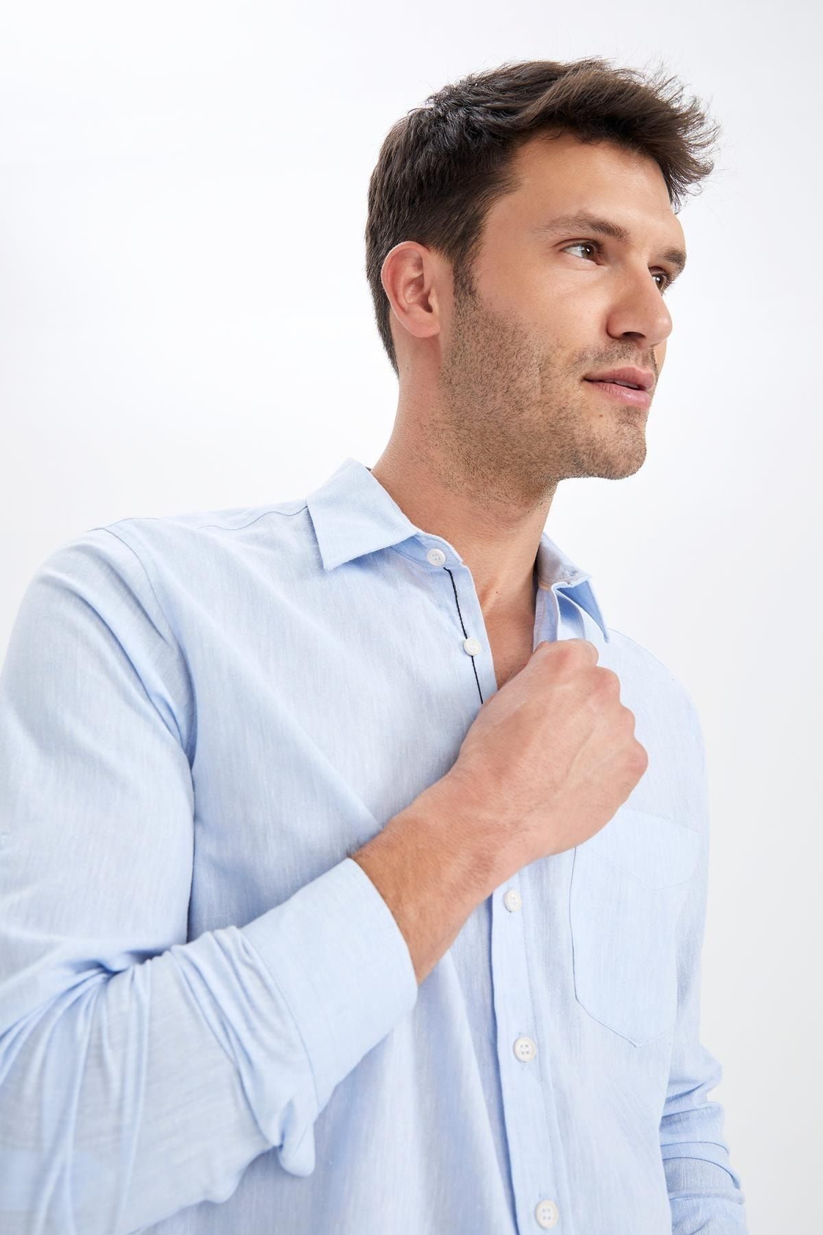 DeFacto Hemd Blau Regular Fit