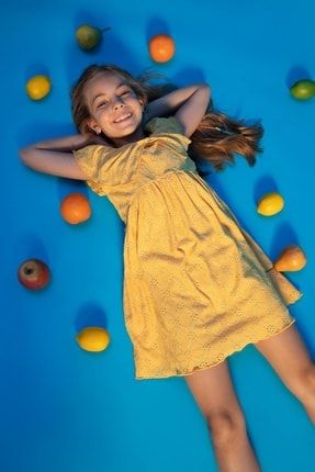 Kız Çocuk Geniş Yaka Kolsuz Elbise X6985A622SM