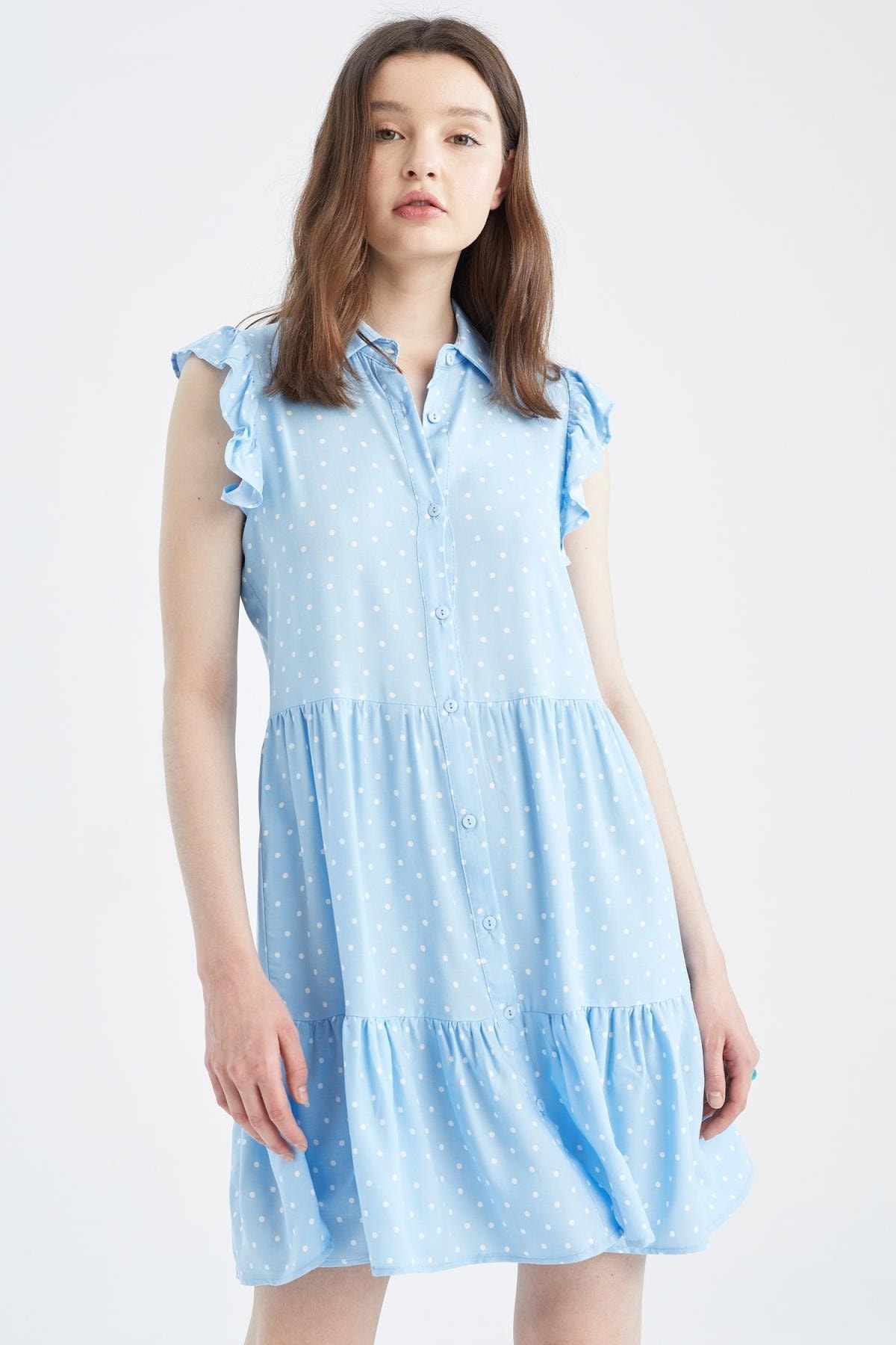 DeFacto Kleid Blau Smock-Kleid