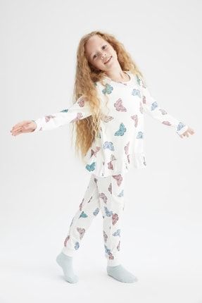 Kız Çocuk Uzun Kollu Ribana Pijama Takım Y3601A622AU