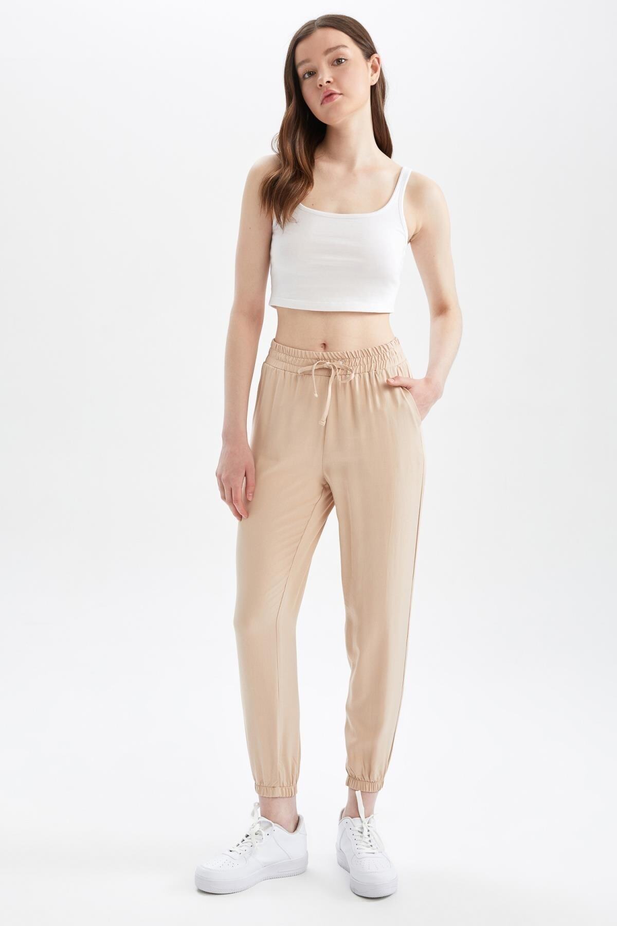 DeFacto-Jogger Standard Fit Normal Waist Pocket Viscose Trousers 2