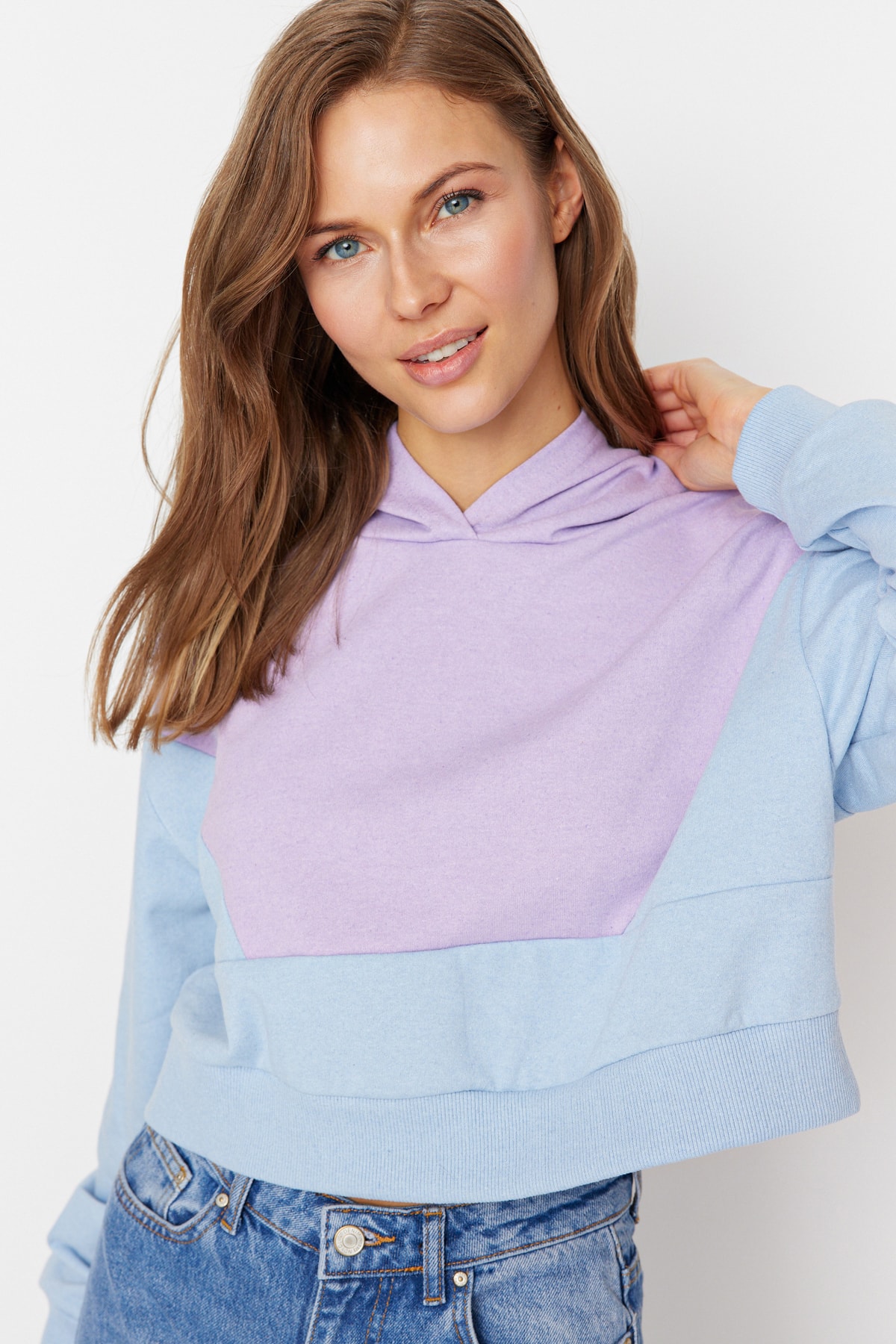 Trendyol Collection Sweatshirt Rosa Relaxed Fit
