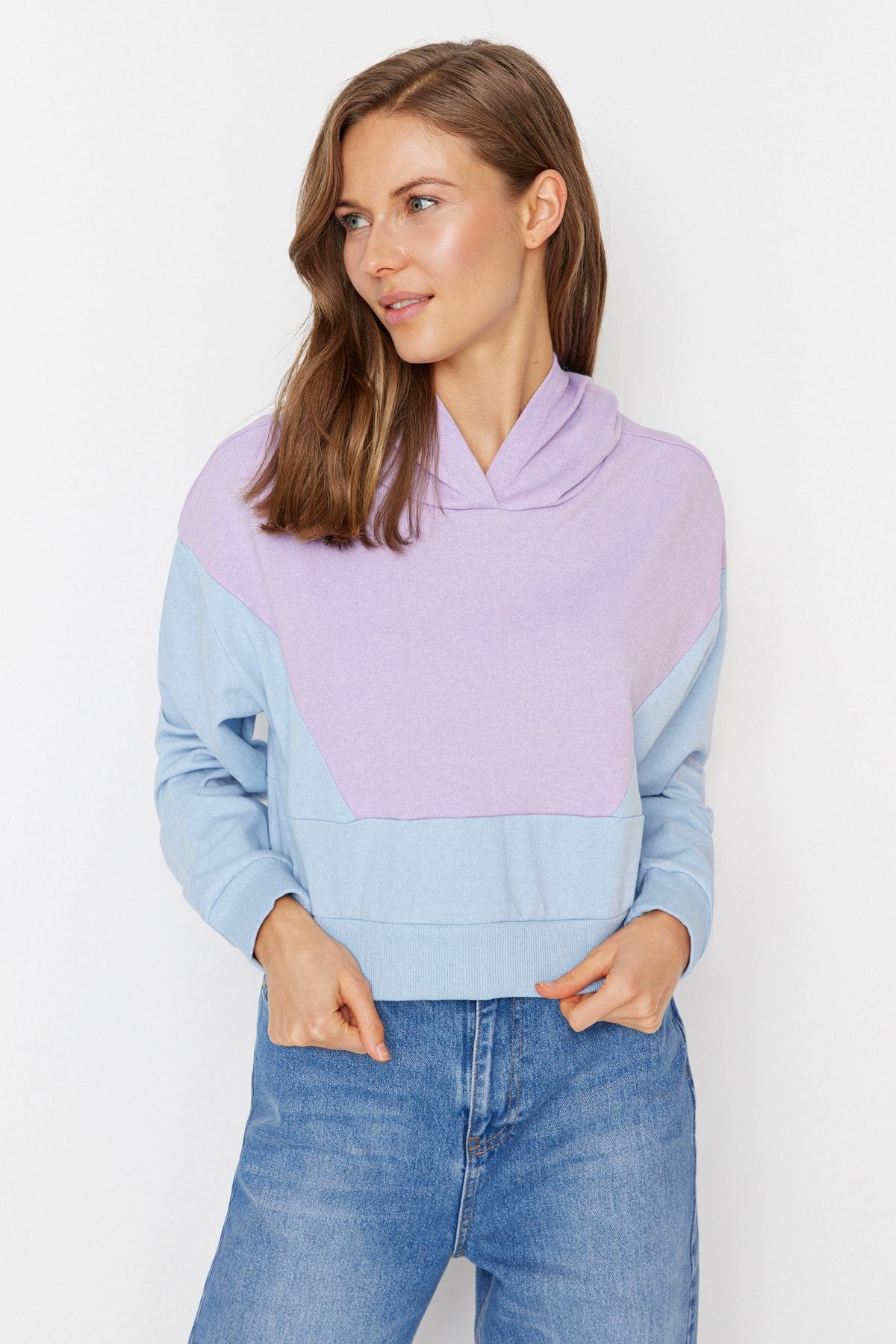 Trendyol Collection Sweatshirt Rosa Relaxed Fit