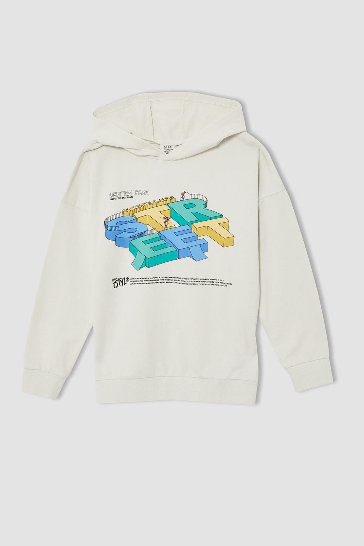 DeFacto Sweatshirt Beige Oversized Fast ausverkauft