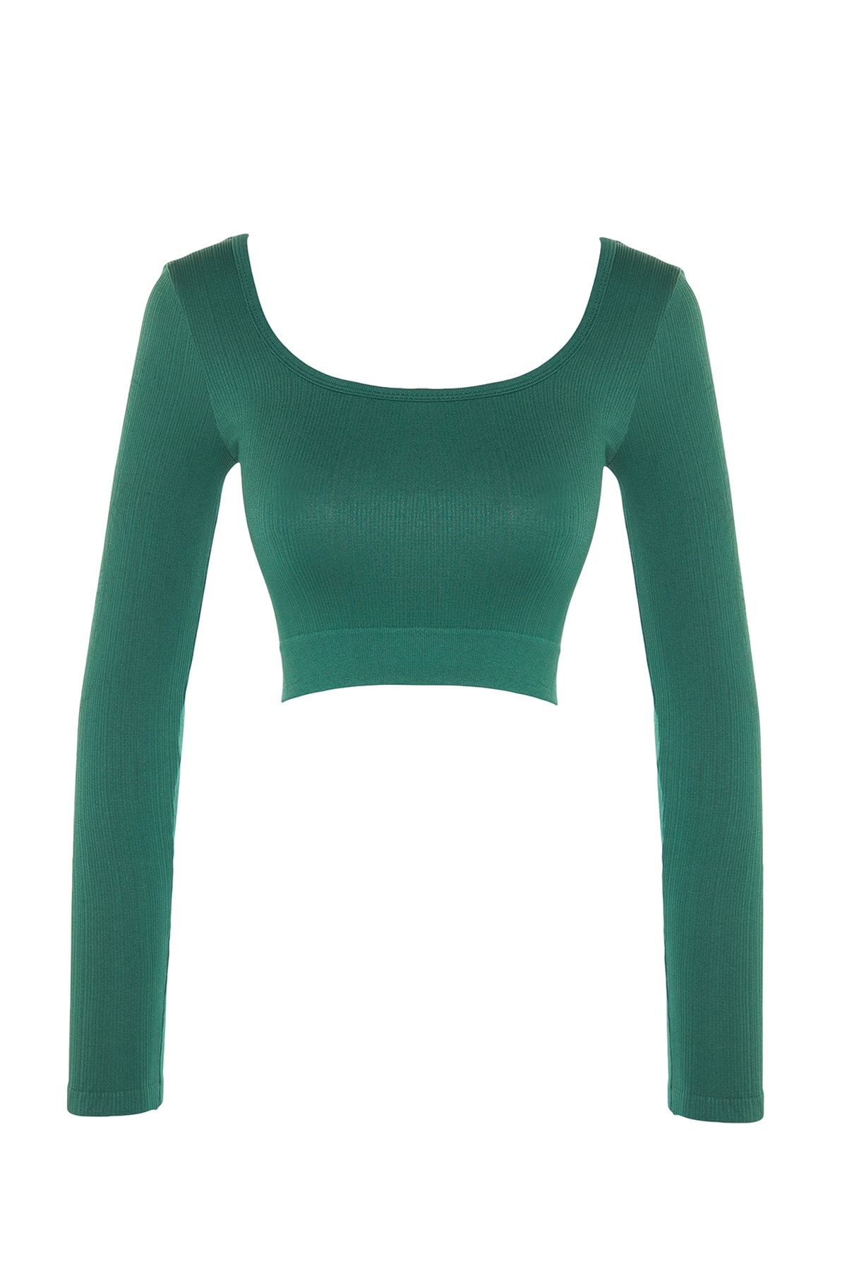 Trendyol Collection-Duck Head Green Seamless/Seamless Crop Extra Stretch Gestricktes Sportoberteil/Bluse TWOAW22BZ0450 6