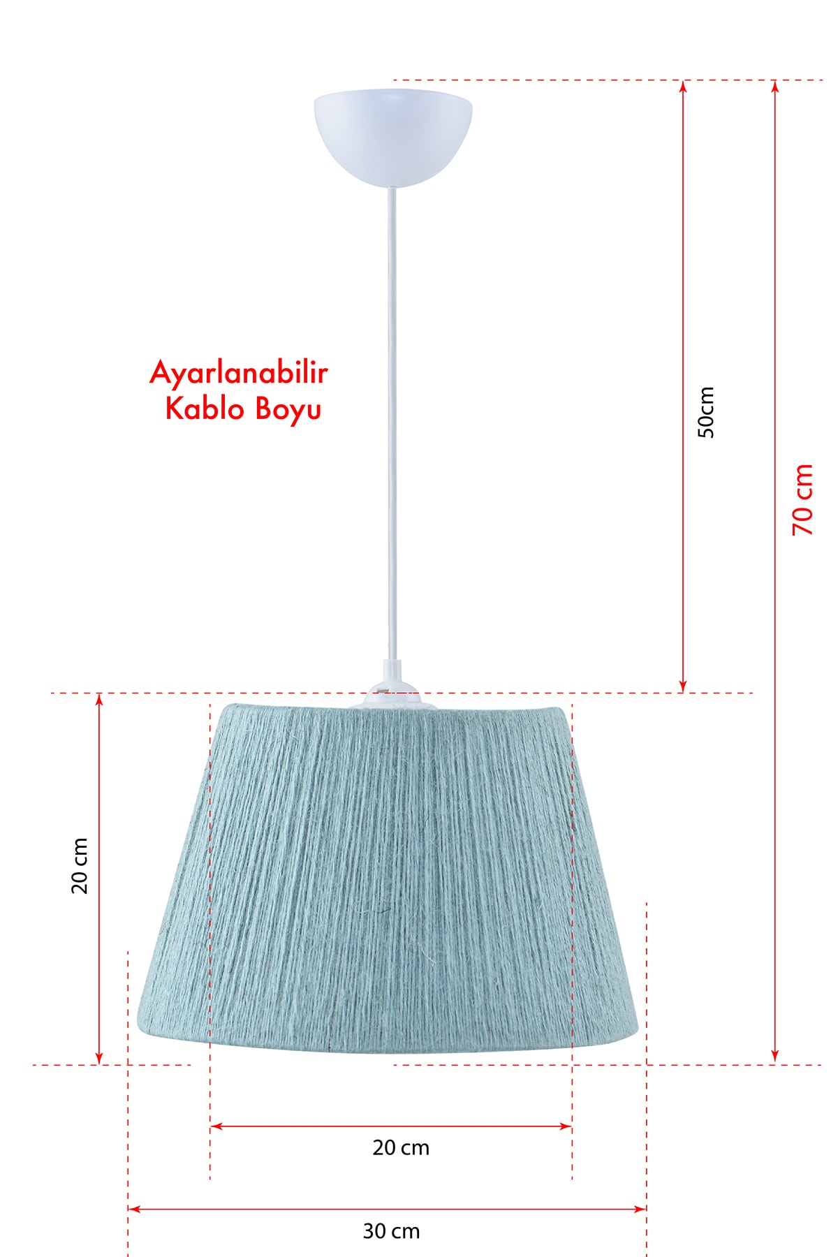 EvLight-Bohemian Chandelier with Wicker String Turquoise Blue 2