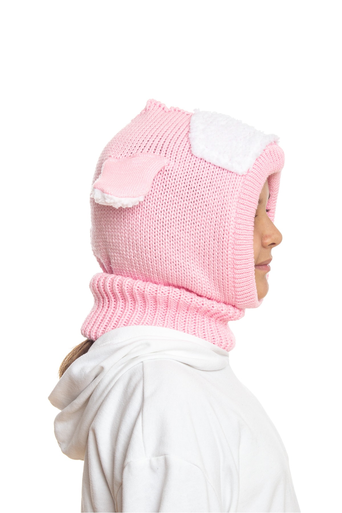 ADA BEBEK ÇOCUK Unısex Çocuk Kuzucuk Örme Yün Atkılı Bere fotoğrafı 2 (önizleme)