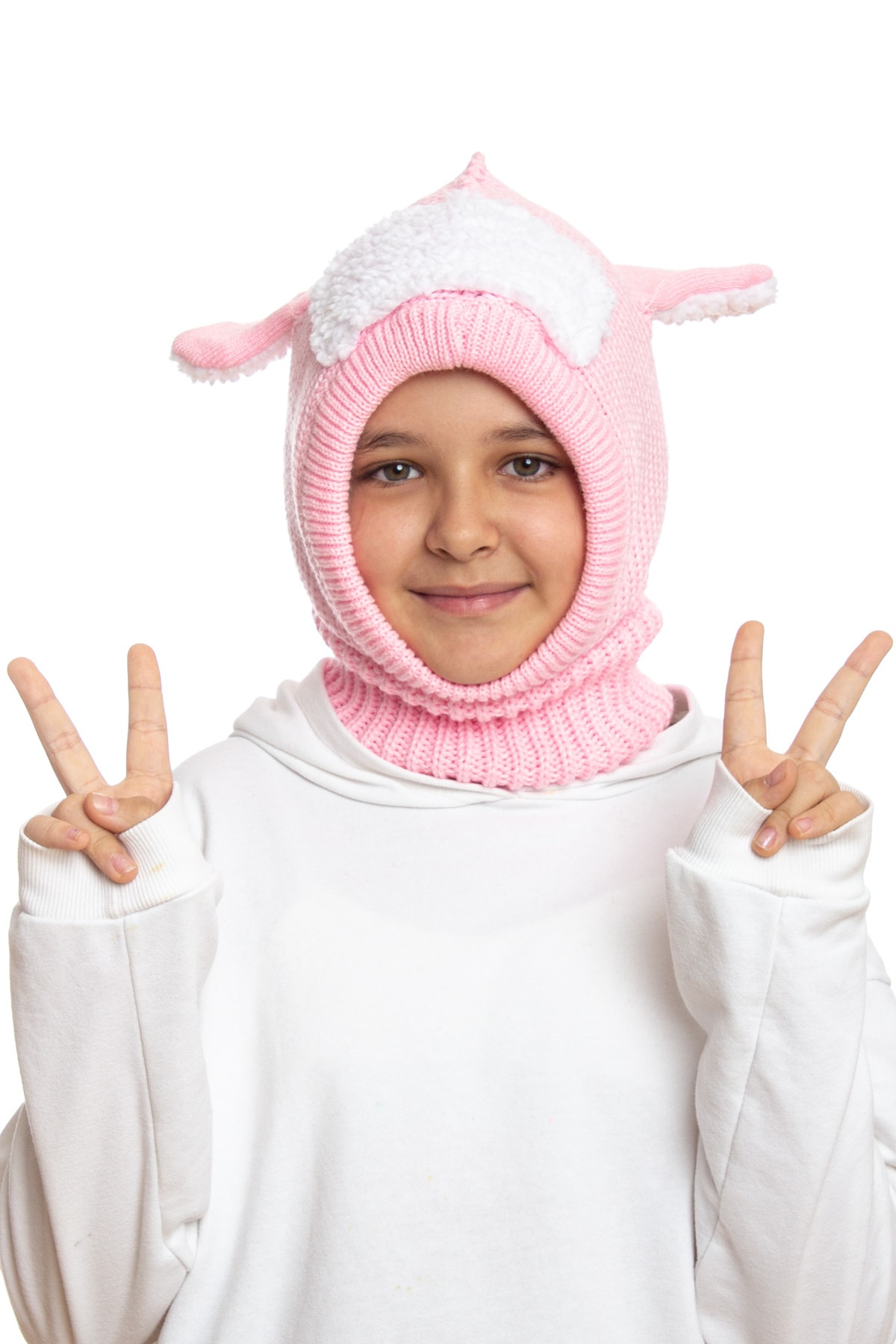 ADA BEBEK ÇOCUK Unısex Çocuk Kuzucuk Örme Yün Atkılı Bere fotoğrafı 5 (önizleme)