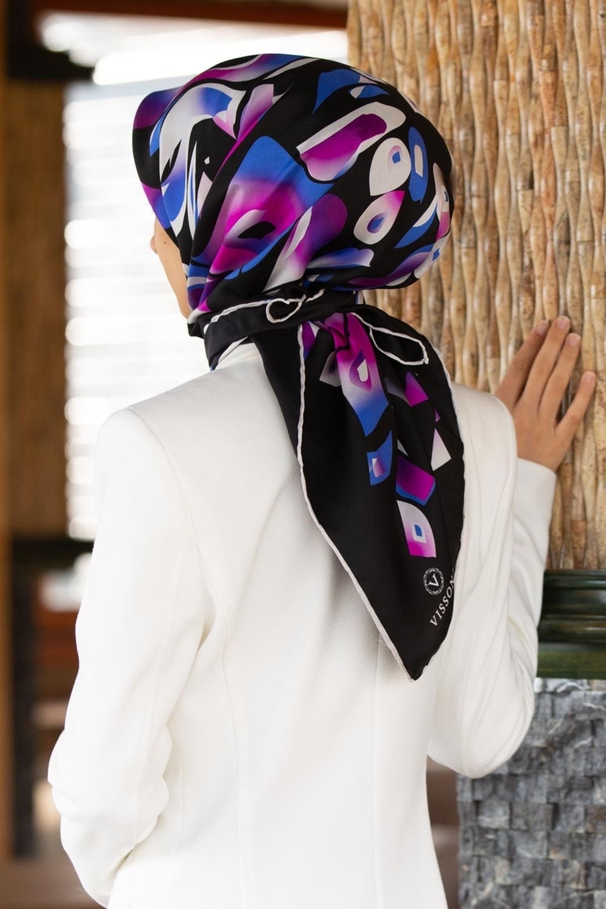روسری مشکی زنانه IPEK SAKS اورجینال Vissona