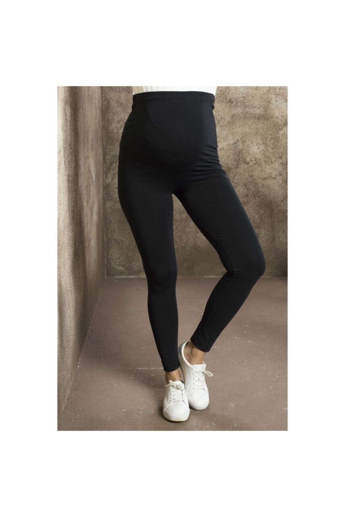 Sahraten Women's Black Adjustable Waist Maternity Leggings - Trendyol