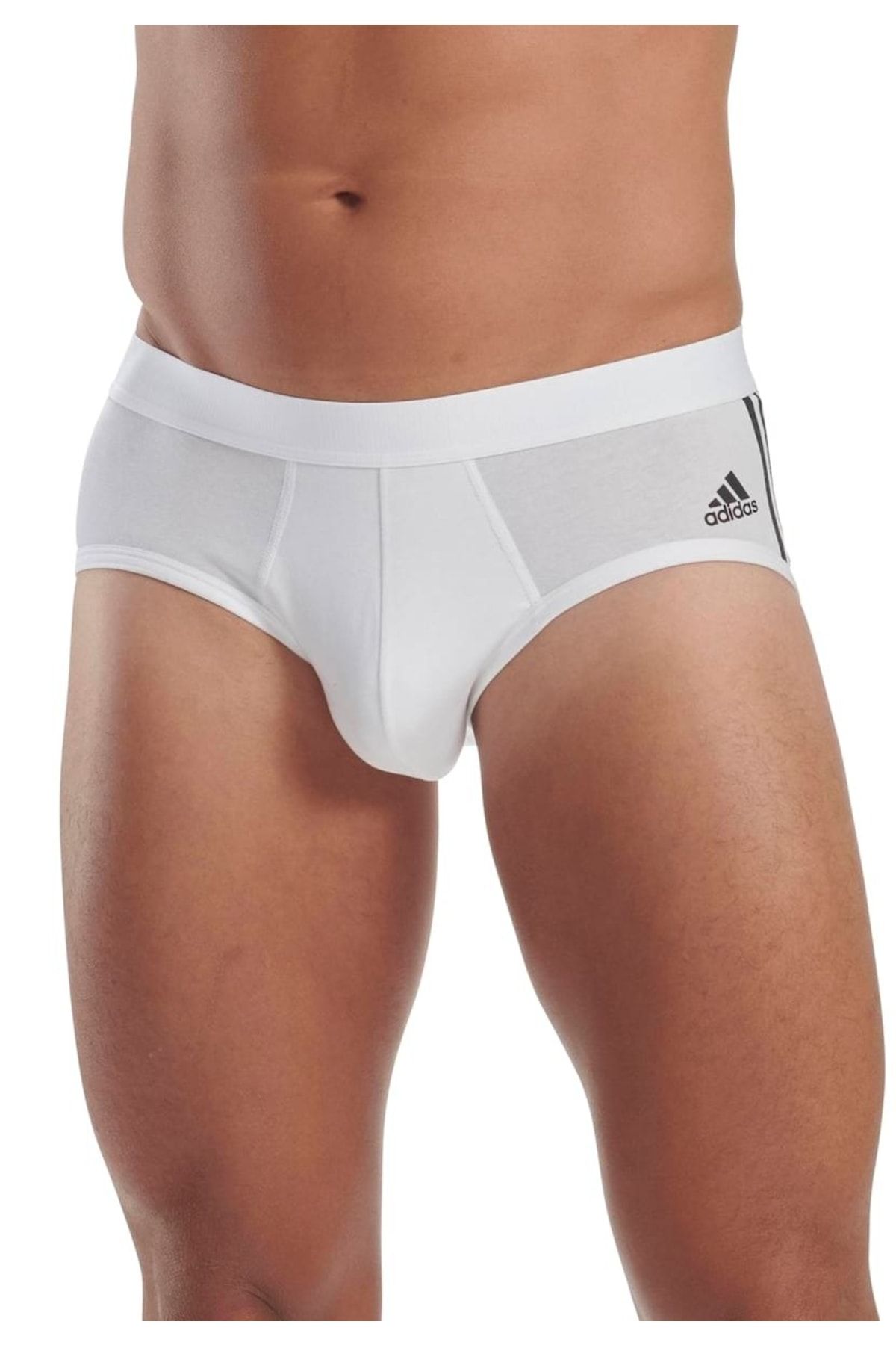adidas-Herren Slip, 3er-Pack – Höschen, Active Flex Cotton, Logo, 3 Streifen, Uni 2